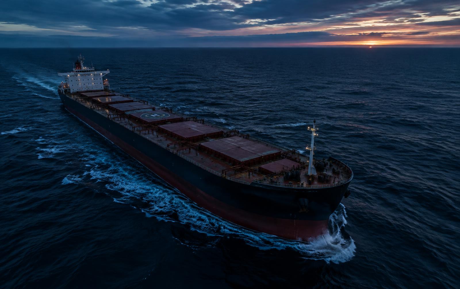 Bulk carrier at sea